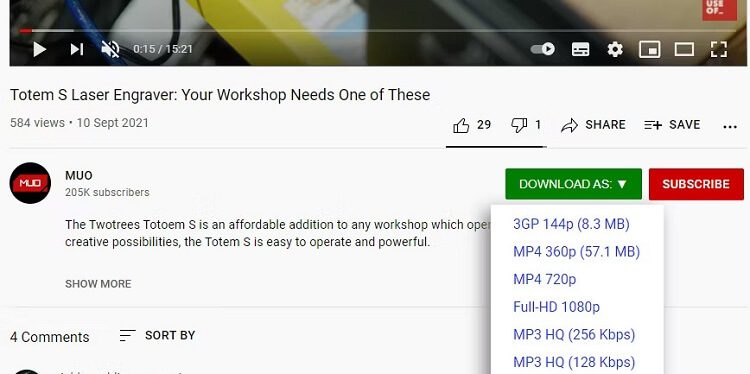 تحميل فيديوهات اليوتيوب بدقة عالية بنقرة واحدة مباشرة